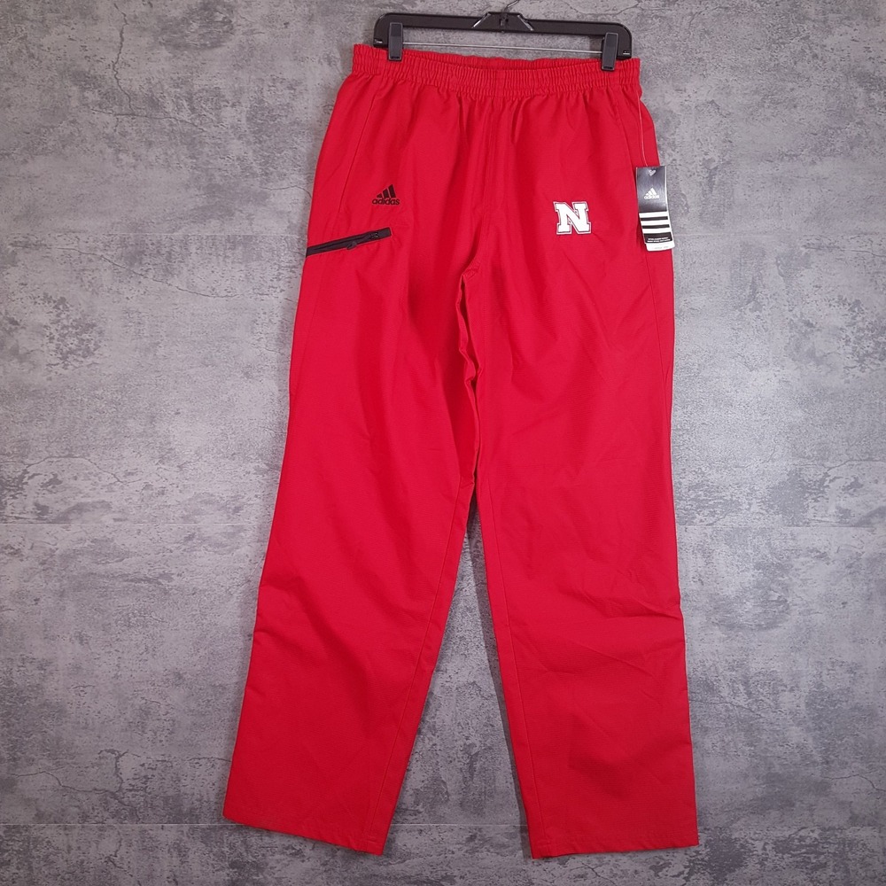 ADIDAS Nebraska Cornhuskers Climaproof Pants Mens Size MEDIUM Red